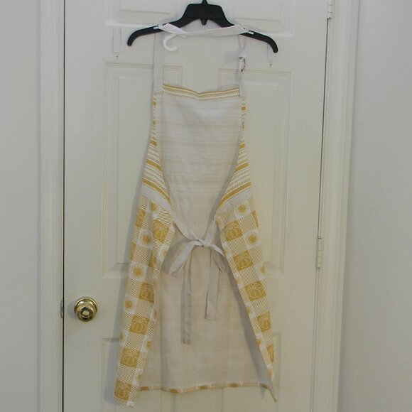 Autumn Harvest Kitchen Apron Pumpkins Sunflowers Scandinavian Style NWT - Picture 2 of 4